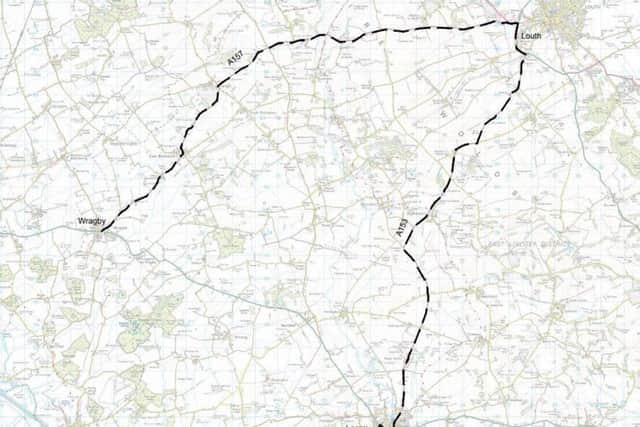 The diversion route while the A158 in Horncastle is resurfaced. EMN-181015-111747001