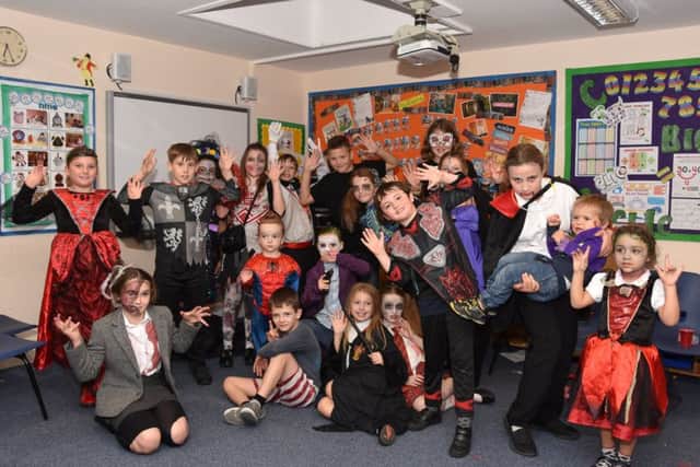 Pupils from Wragby Primary School pictured enjoying their end of term Halloween Disco. Photo by John Edwards EMN-181019-215133001