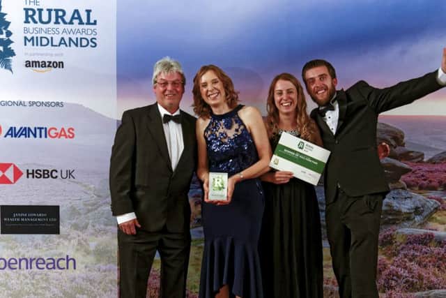 Andrew, Tracy, Becky and Tom Knapton at the Rural Business Awards after being named runner-up