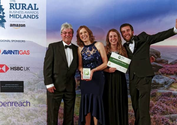 Andrew, Tracy, Becky and Tom Knapton at the Rural Business Awards after being named runner-up