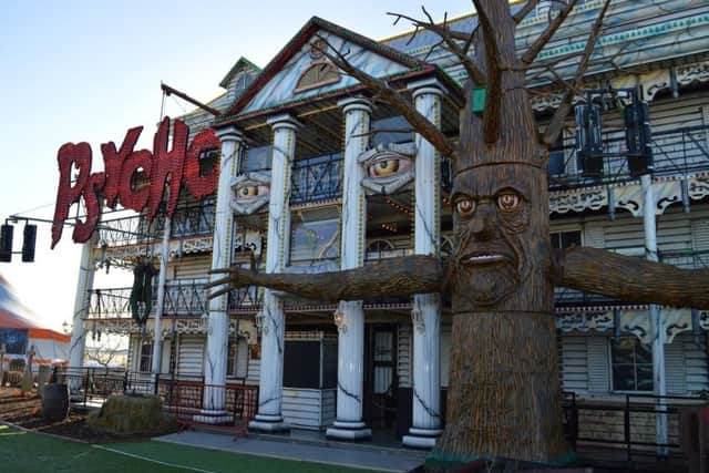 The 'Psycho Mansion' at Fantasty Island's 'Fear Island' attraction.