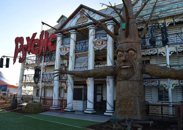 The 'Psycho Mansion' at Fantasty Island's 'Fear Island' attraction.