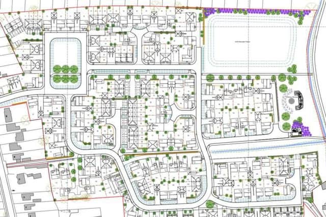 A plan of how the 178 new homes would be laid out.