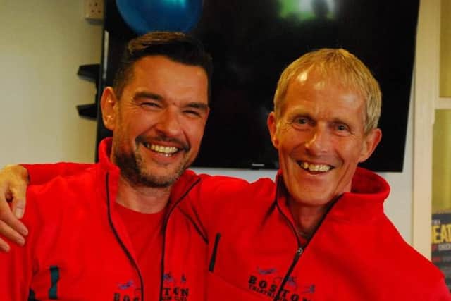 Club chairman Jullian Herriott with Peter Ward (right). pmiuP9RESNn31W6XH5tA