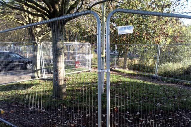 Fences have been put up in the Bain (Tesco) car park, in Horncastle.