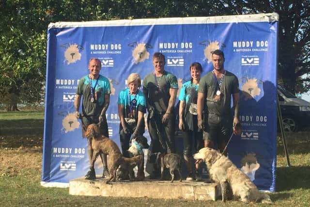 The team from Laughing Dog after the Muddy Dog Challenge.