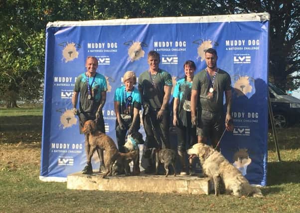 The team from Laughing Dog after the Muddy Dog Challenge.