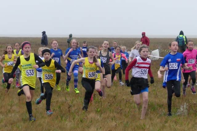The start of the Beach Run under 11 girls' race