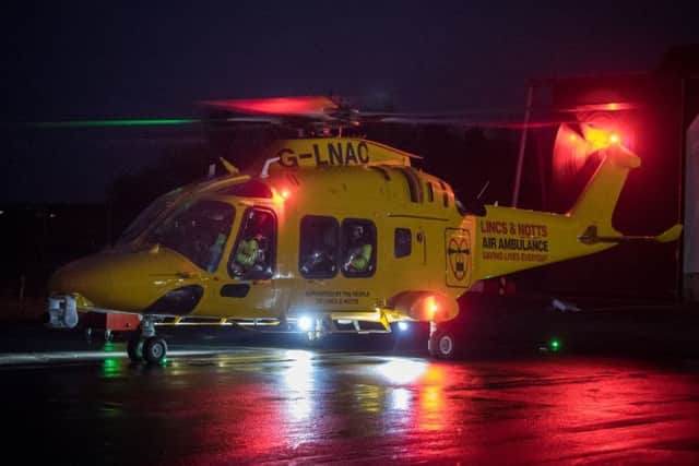The Lincs and Notts Air Ambulance takes to the skies at nights for the first time. EMN-181029-170733001
