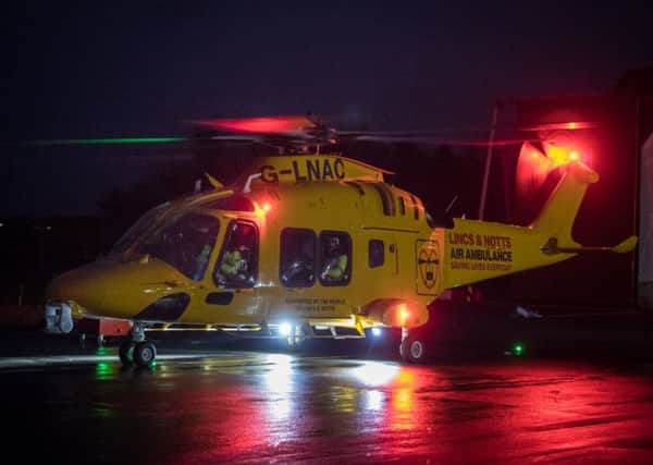 The Lincs and Notts Air Ambulance takes to the skies at nights for the first time. EMN-181029-170733001