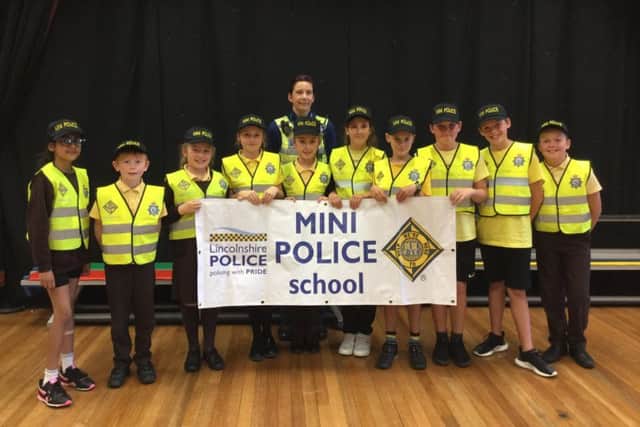 Newly-elected Mini Police at the Richmond School, Skegness. ANL-181023-150501001