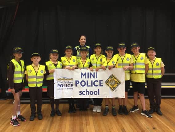 Newly-elected Mini Police at the Richmond School, Skegness. ANL-181023-150501001