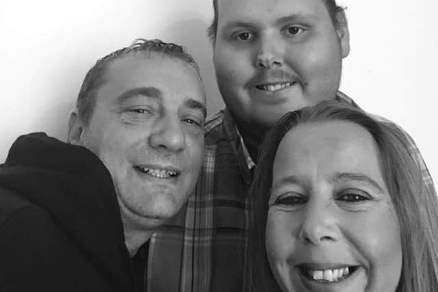 Shane Redford (Burkitt) with his parents Jon and Charmain.