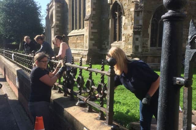 The railings outside St Mary's Church have been given a new coat of paint.