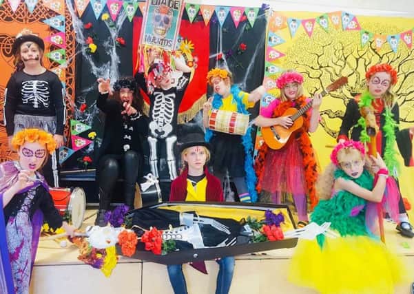 Youngsters in Donington on Bain have been having fun channeling 'Day of the Dead'.