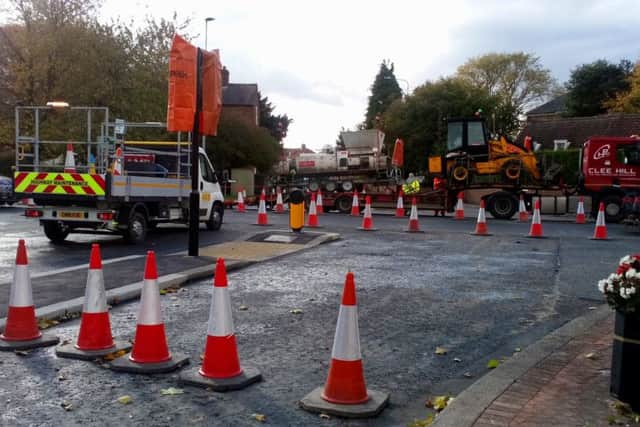Roadworks at Langton Hill.