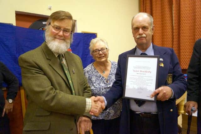 Victor Brocklesby with Graham and Margaret Smith EMN-181029-072501001
