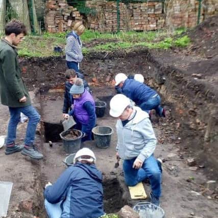 Volunteers get stuck in at one of the 'Big Dig' archaeological sessions.