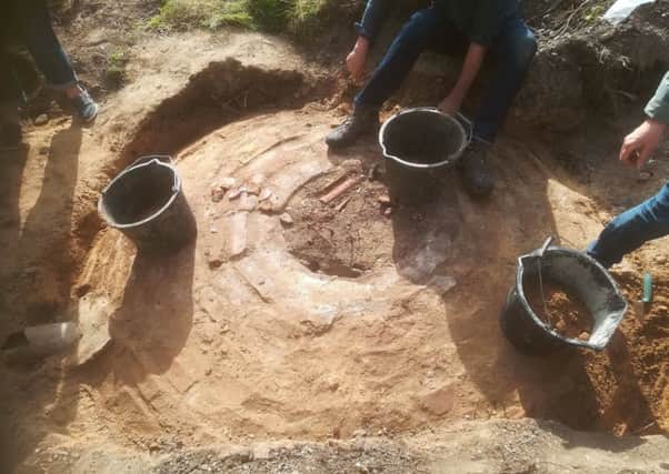 The Victorian cess pit unearthed at the Old King's Head site in Kirton.