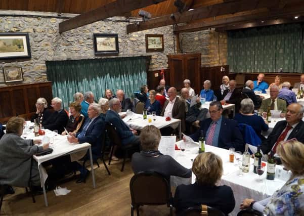 Rotarians and their guests packed into Tealby Village Hall.