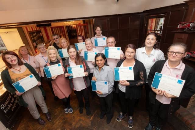 Home care support workers at Walnut Care are celebrating after receiving their care certificates by the Deputy Mayor of Skegness Coun Maggie Gray. ANL-180111-074329001