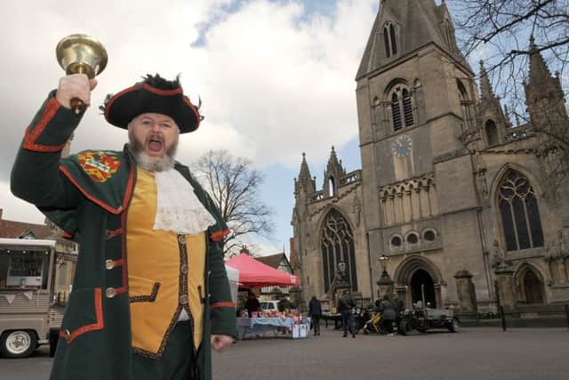 Sleaford Town Crier John Griffiths will be joining in A Cry For Peace. EMN-180611-113450001
