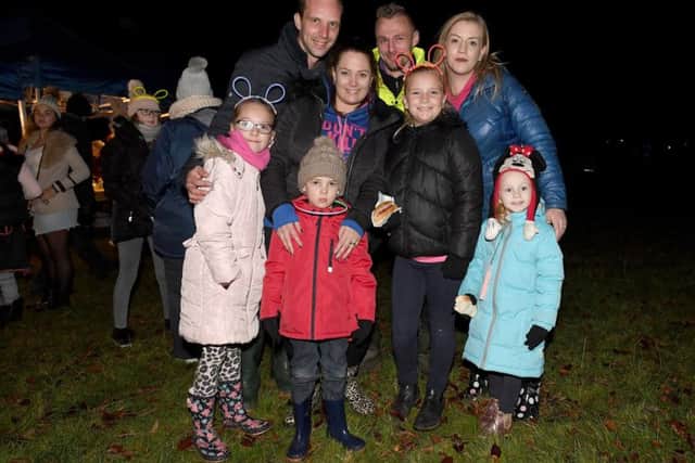 Front: Kacie Clarke (8), Harry Clarke (5), Lexi Addison (8), Jorge Addison (4). Back: Martyn Clarke, Sarah Clarke, Steve Addison, and Shauni Addison. Photo: David Dawson.
