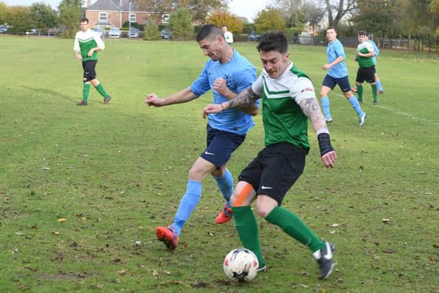 Friskney (blue) v Pointon Res (green). Victor (blue), Sam Elliff (green).