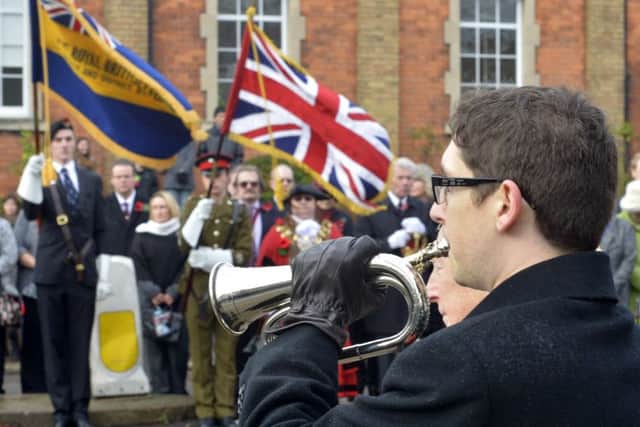 Adam Barter performs The Last Post at a previous Remembrance Sunday service.