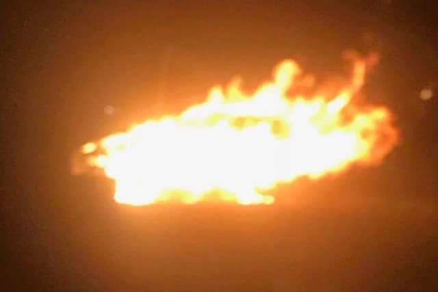The bike built by Woodlands Academy in Spilsby took just minutes to burn. ANL-180511-163002001