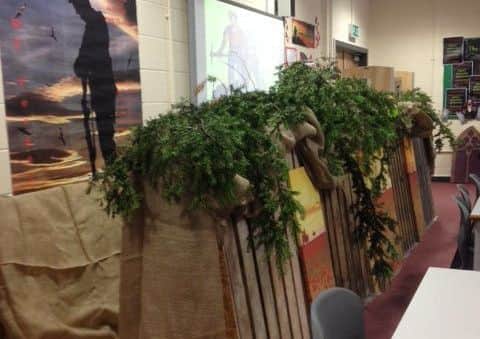 The First World War trench display at St George's Academy. EMN-180511-164243001