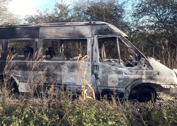Tealby School bus was found burnt out in a field between Waddingham and Redbourne
