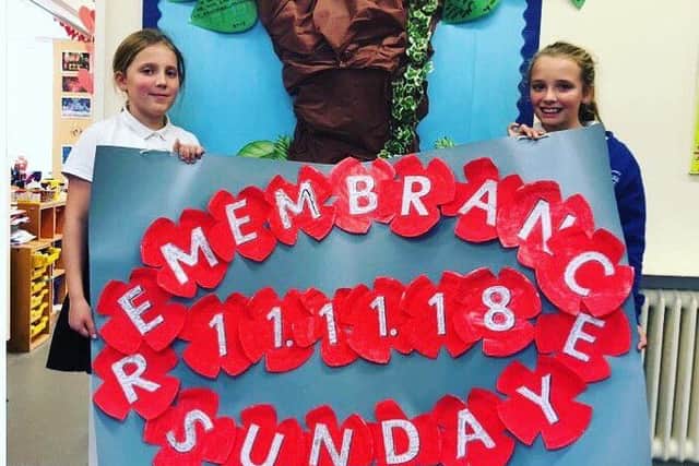 Pupils at Spilsby Primary School have been busy making Remembrance Day poppy displays to share in the community. ANL-180911-135325001