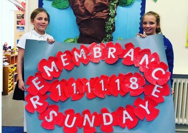 Pupils at Spilsby Primary School have been busy making Remembrance Day poppy displays to share in the community. ANL-180911-135325001