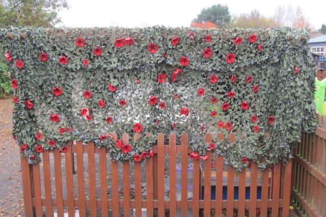 The poppy display created by staff and children at Jacdor Pre-School, in Coningsby. EMN-180911-154425001