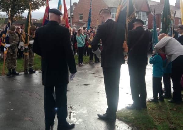 Representatives of the armed services and youth groups gathered at the memorial ahead of the Remembrance Day service in Skegness. ANL-181111-162034001