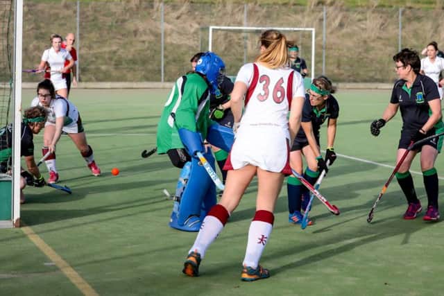Louth Ladies' First XI are forced to defend during their 3-3 draw with University of Leeds PICTURE: DAVID DALES EMN-181211-121249002