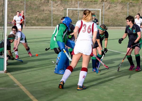 Louth Ladies' First XI are forced to defend during their 3-3 draw with University of Leeds PICTURE: DAVID DALES EMN-181211-121249002