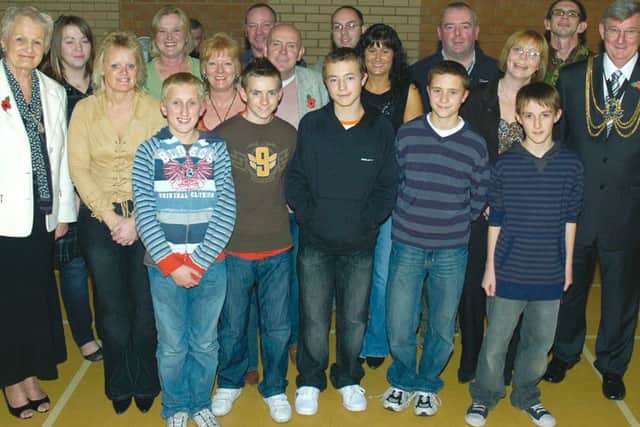 Boston-area athletes at the Seabank Marathon presentation night 10 years ago.
