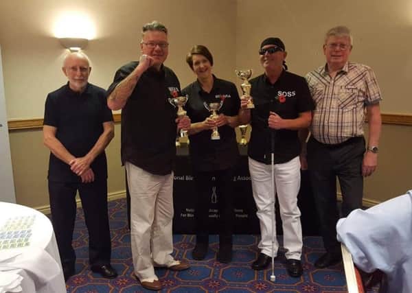The Lincolnshire Bombers Bowling team, made up of Nigel Limb, Belina Barker and Cyril Hellewell won third place in the partially-sighted national bowling league finals in Wigan at the weekend.