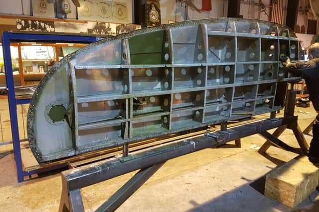 A Just Jane tail fin with its skin removed.