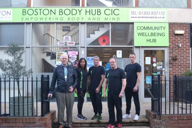 From Left to right, Boston Body Hub president John Burrows, Debra ONeill strategic director, Mervyn Williams operational director, Alan Shaw drugs and substance misuse director, and manager Aarron Abbott. Image supplied