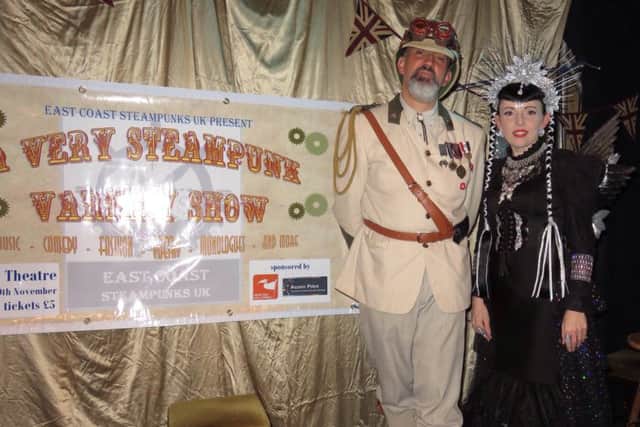 Musical director Jonathan Eyre with fashion designer Debbie Dee.