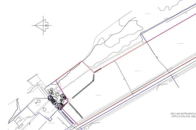Documents showing the layout of the land and the planned new wetland.