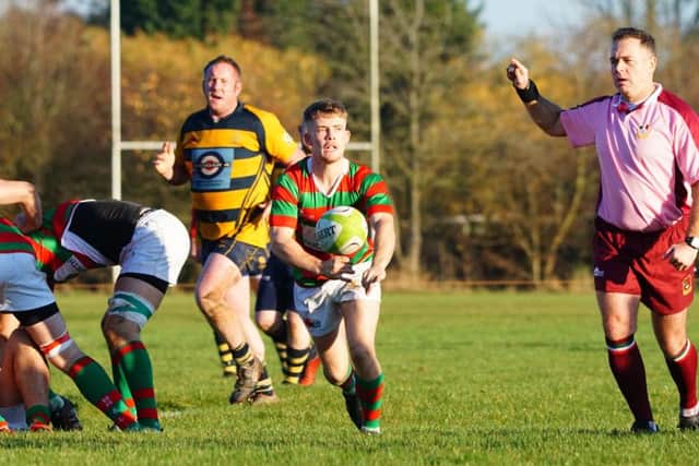 Ed Nicholls believed he had made a try-saving intervention, but saw only a harsh red card for his protests. Picture courtesy of Jon Staves EMN-181119-173438002