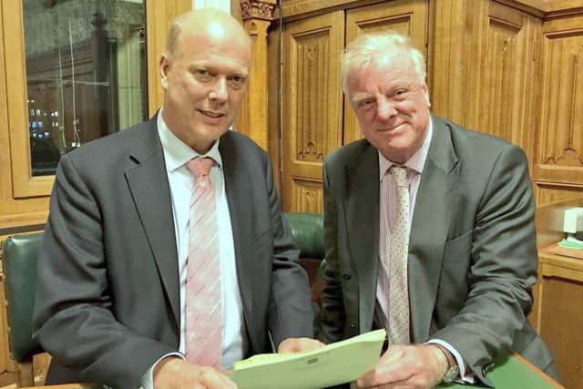 MP Sir Edward Leigh (right) with Transport Secretary Chris Grayling EMN-181126-082407001