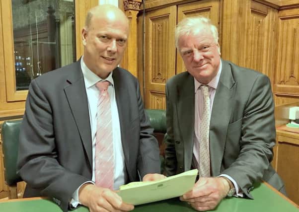 MP Sir Edward Leigh (right) with Transport Secretary Chris Grayling EMN-181126-082407001