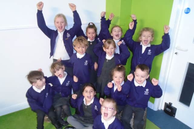 Children celebrating at Skegness Infant Academy.