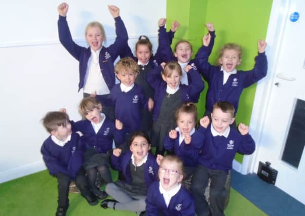 Children celebrating at Skegness Infant Academy.