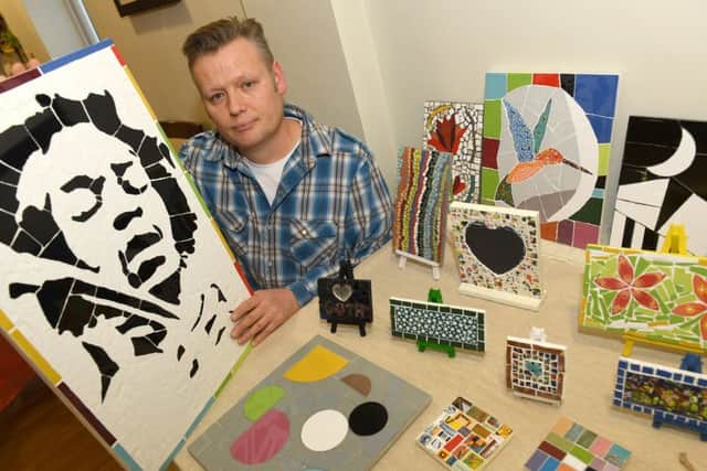 Christmas Fair at Mayfields Care Home. Matthew Fields of Boston with his mosaics EMN-181120-163042001